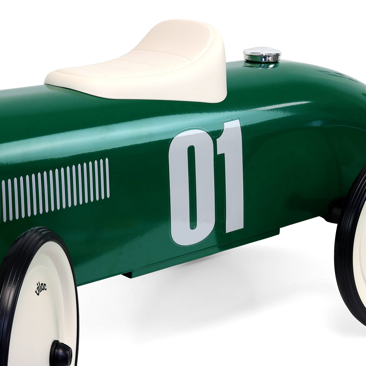 Vilal Metal British Racing Green Ride-On Car Vintage Style