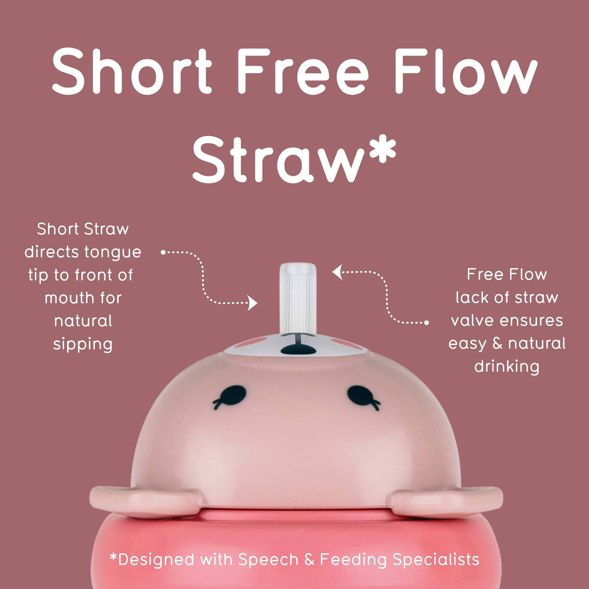 Tippy Up Sippy Cup (Series 3), with Weighted Straw (Valve Free), Betsy Bear, 200ml