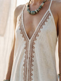 Open Back Maxi Dress – Halter Neck Bohemian Sundress Summer