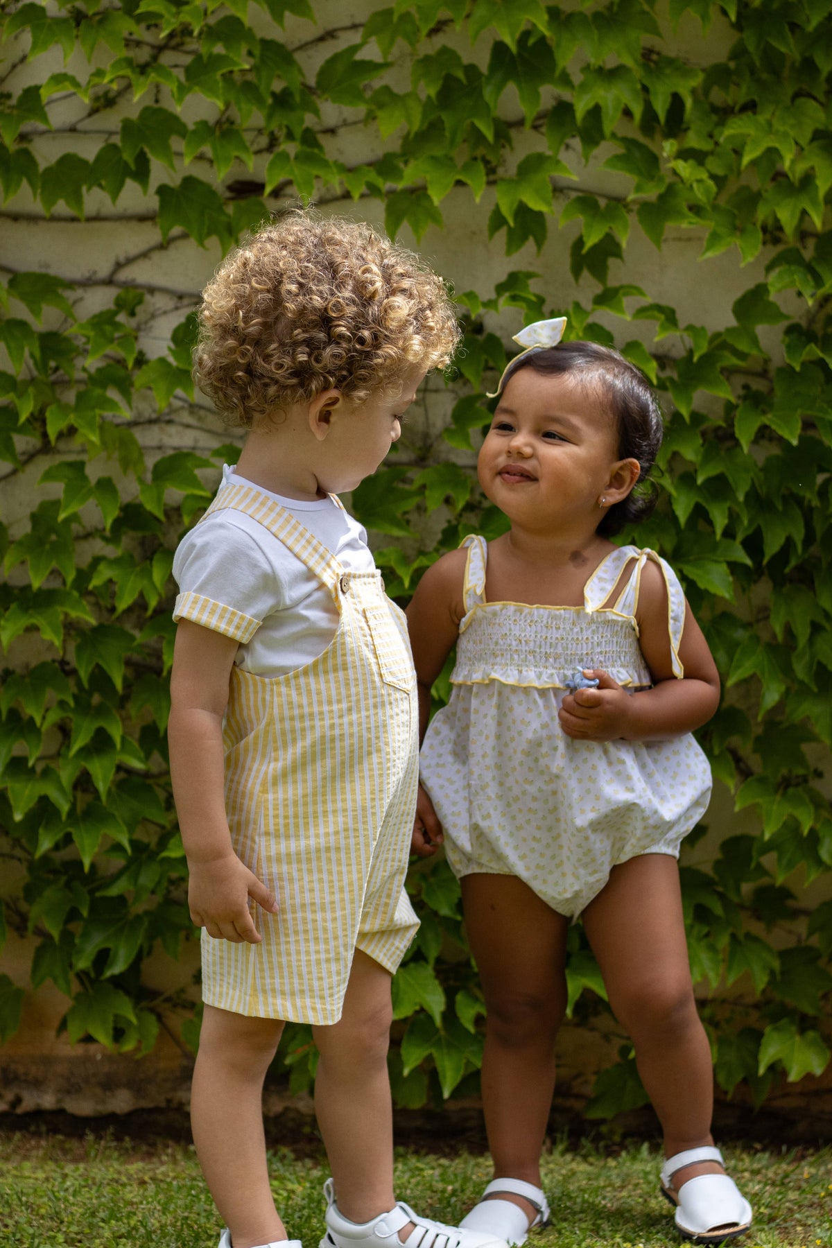 Yellow and White Lightweight Summer Romper