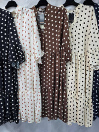 Plus Size Polka Dot Cotton Smock Dress
