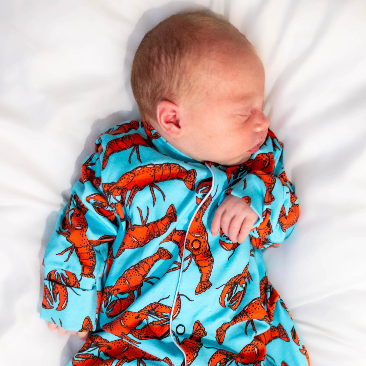 Unisex Baby Cotton Sleepsuit (Onesie) – Lobster Print