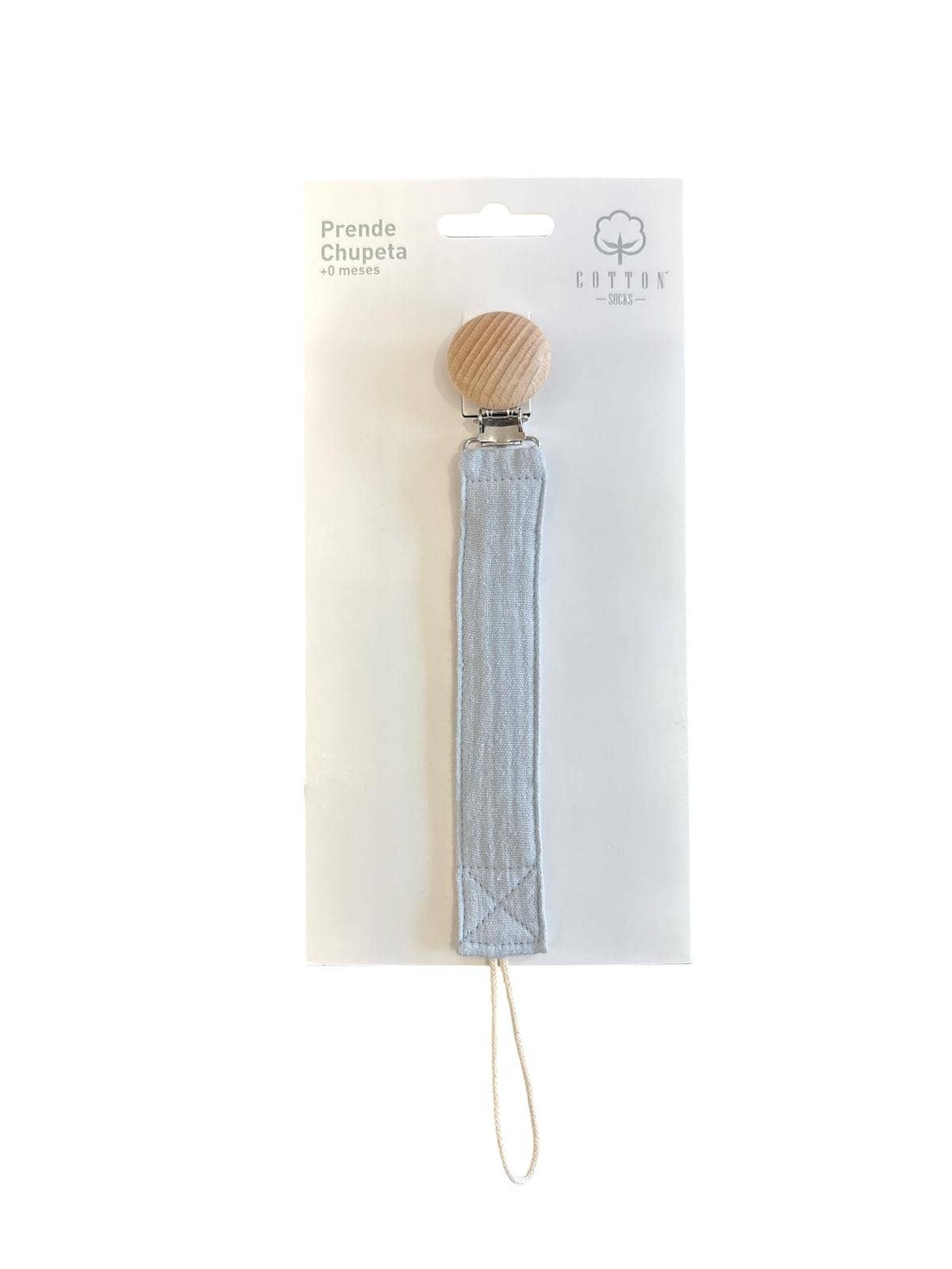 Pacifier holder in organic cotton with anti-loss clip