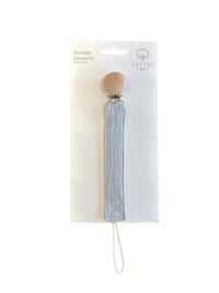Pacifier holder in organic cotton with anti-loss clip