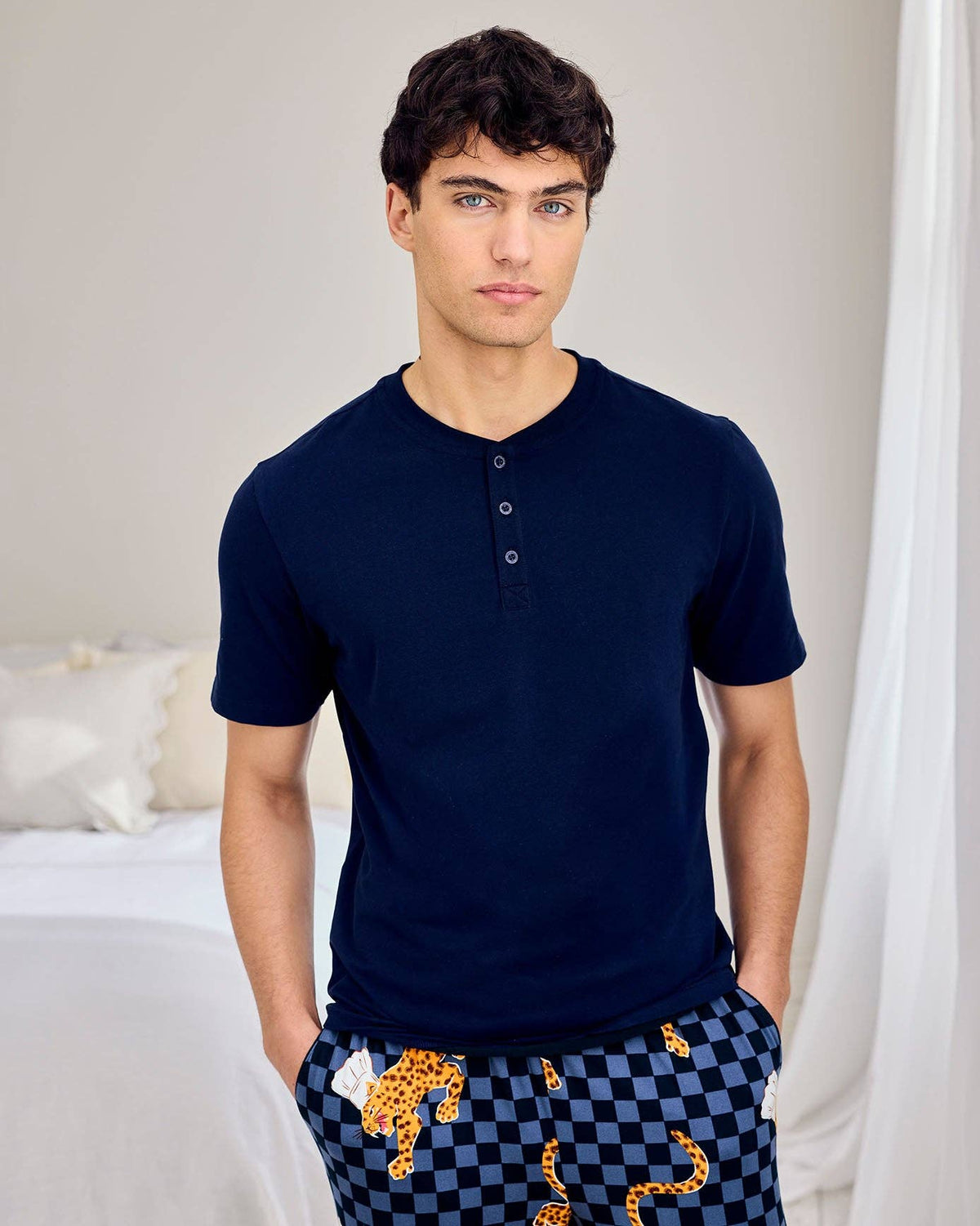 Leopard Chef Print Crew Long Pyjama Set