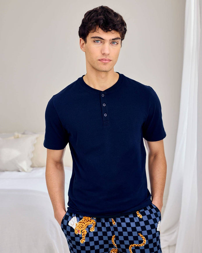 Leopard Chef Print Crew Long Pyjama Set