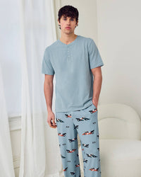 Racing Frogs Print Long Pyjama Set