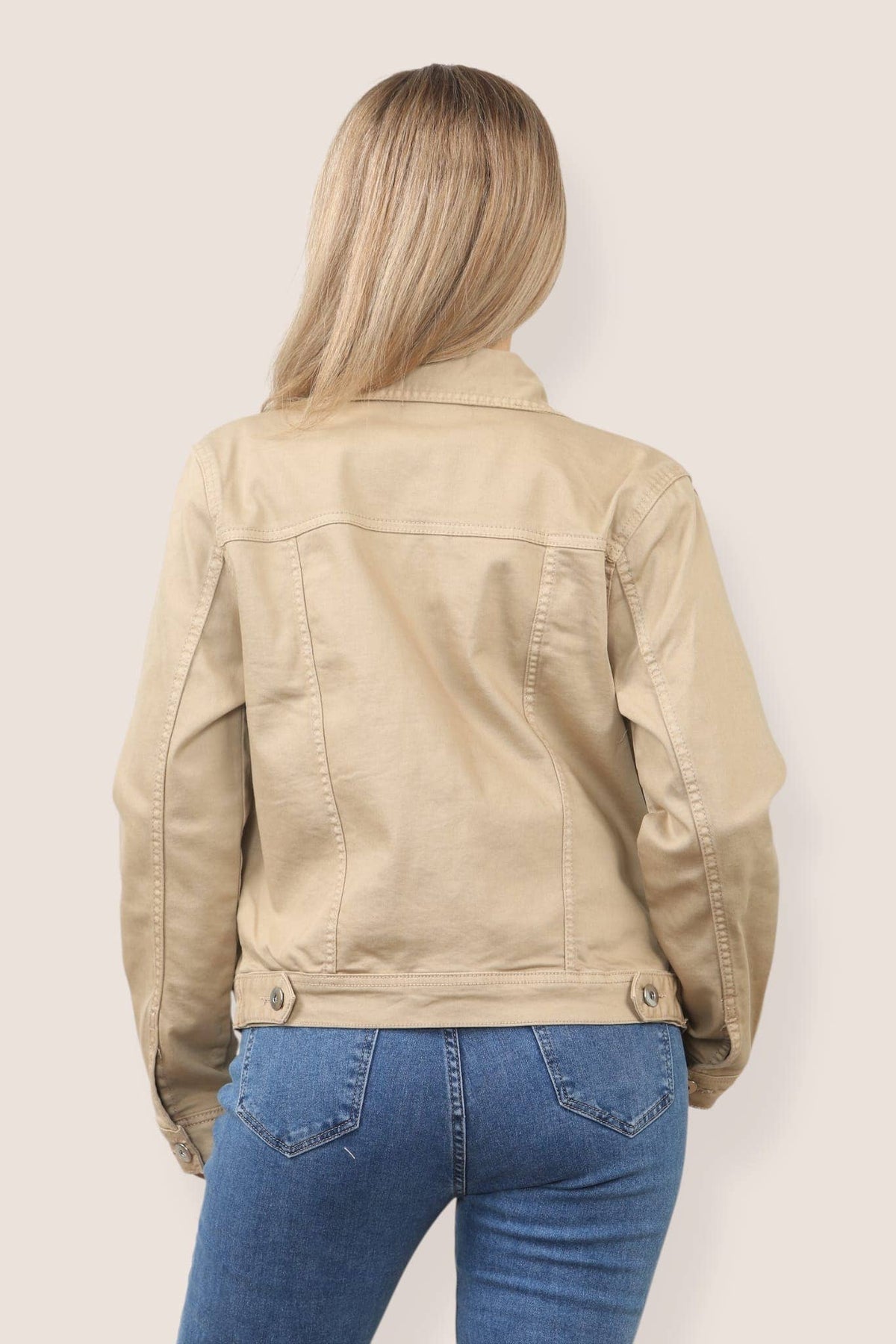 Kurt Muller Light Mocha Brown Denim Cotton Stretch Jacket