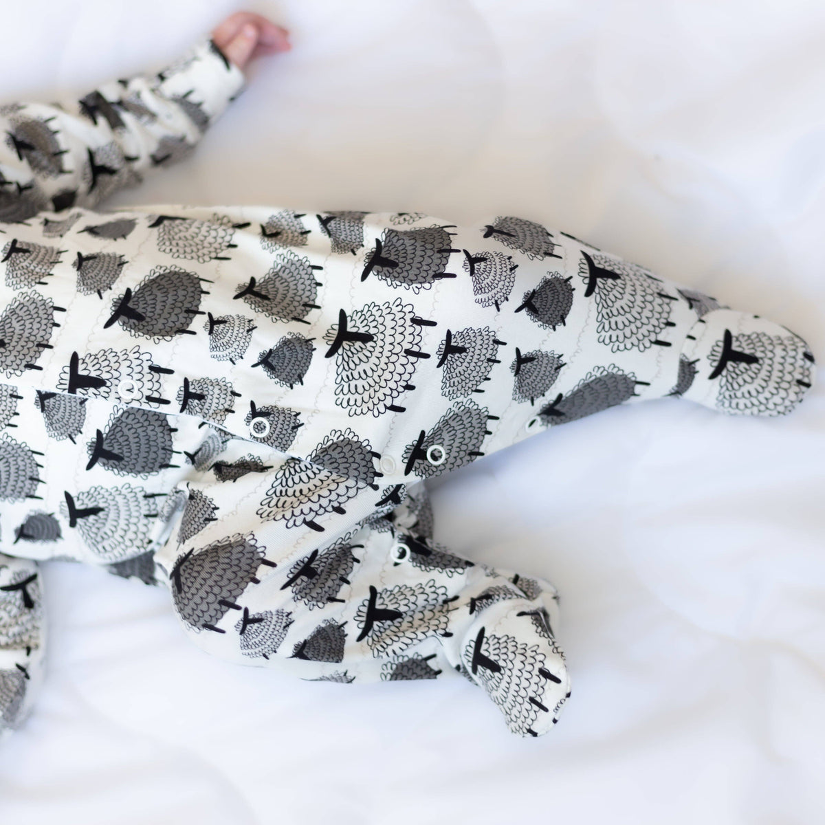 Unisex Baby Cotton Sleepsuit (Onesie) – Sheep Print
