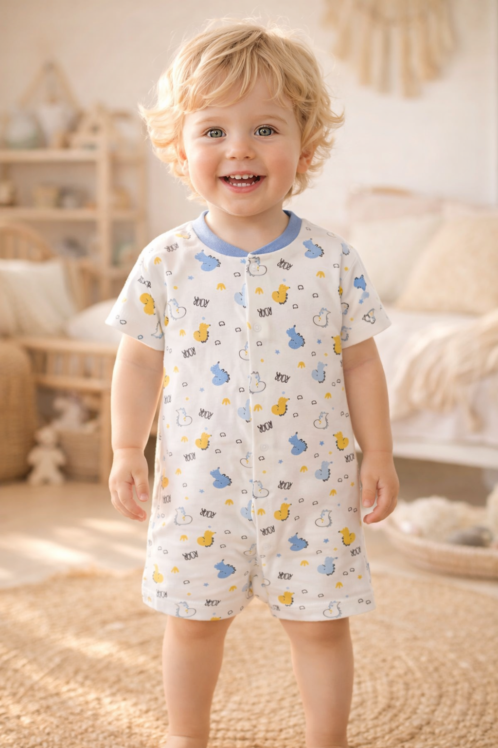 Little Dino Muslin Shortie Romper - 3-Size Bundle
