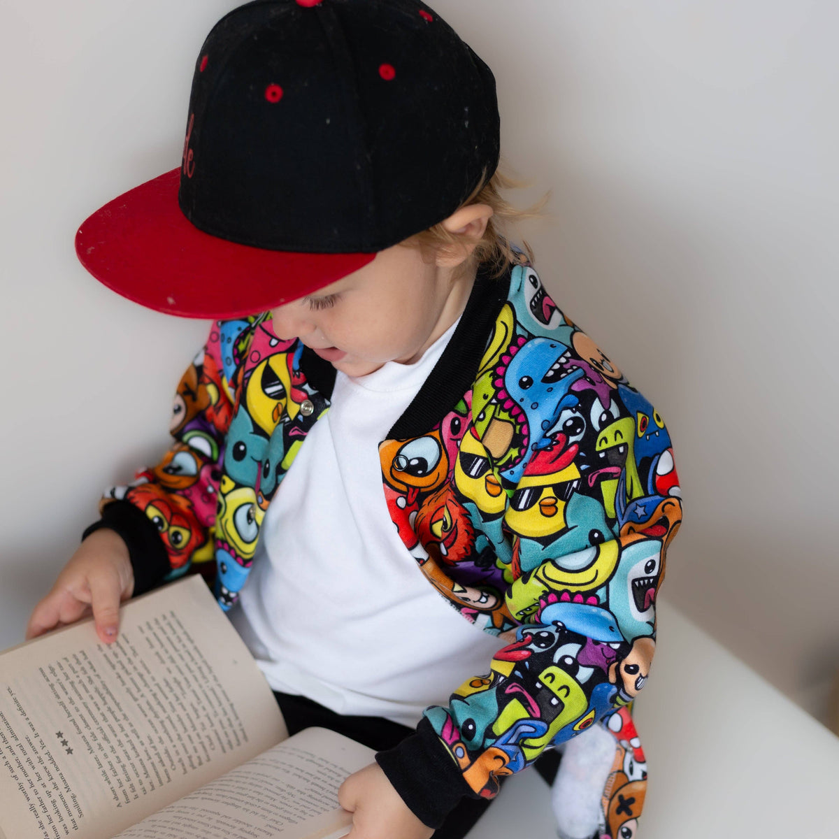 Unisex Kids Monster Bomber Jacket – Lightweight Fleece