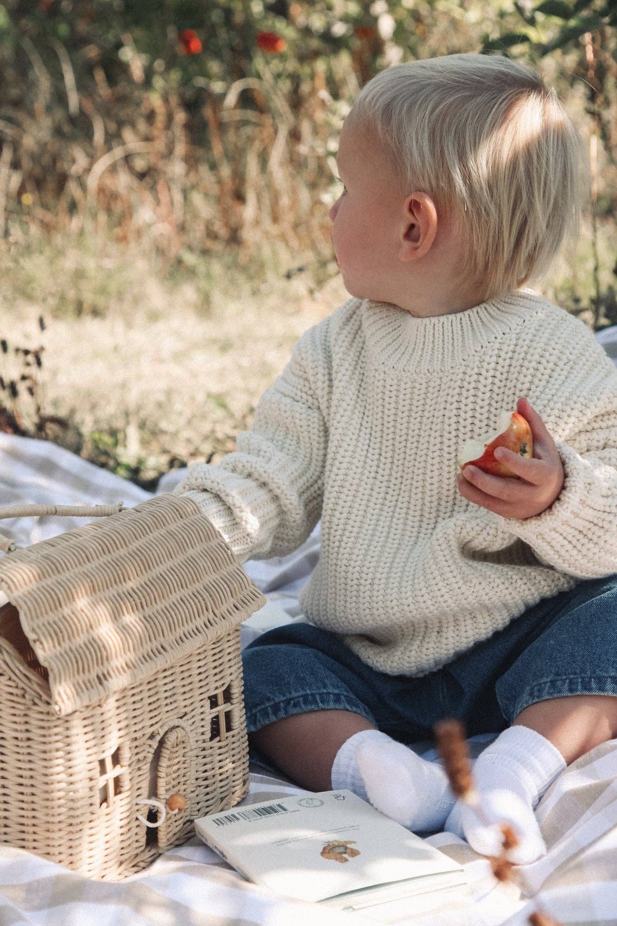 Organic Cotton Chunky Knit Jumper in Cream