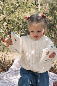 Organic Cotton Chunky Knit Jumper in Cream
