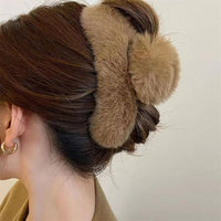 Faux Fur Plush Hair Claw Clip