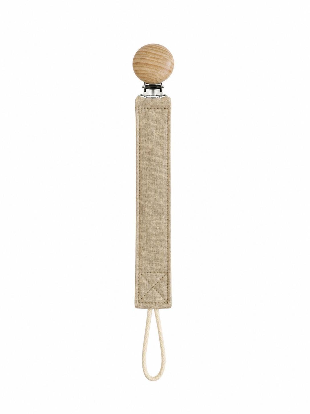 Pacifier holder in organic cotton with anti-loss clip