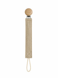 Pacifier holder in organic cotton with anti-loss clip