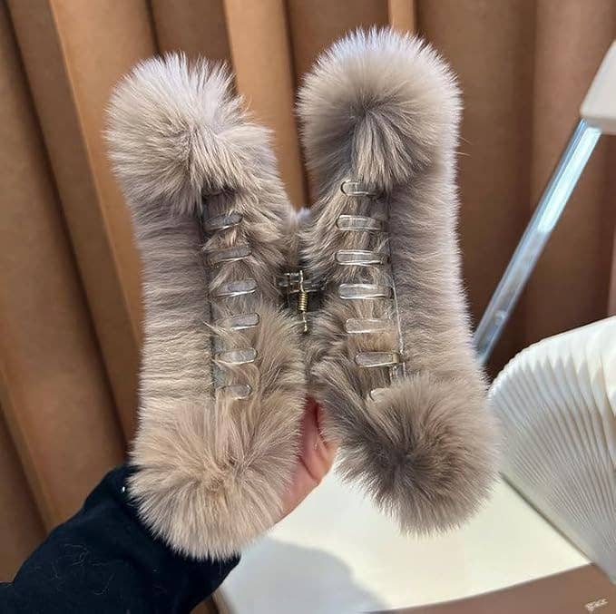 Faux Fur Plush Hair Claw Clip