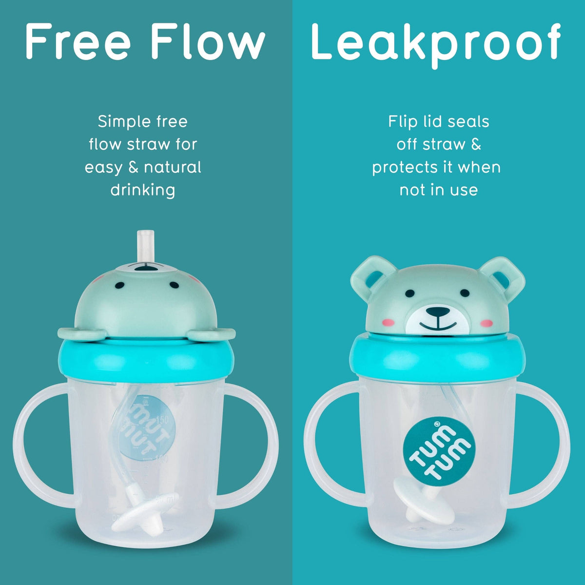 Tippy Up Sippy Cup (Series 3), with Weighted Straw (Valve Free), Boris Bear, 200ml