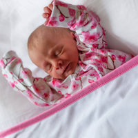 Unisex Baby Cotton Sleepsuit (Onesie) – Cherry Blossom Print