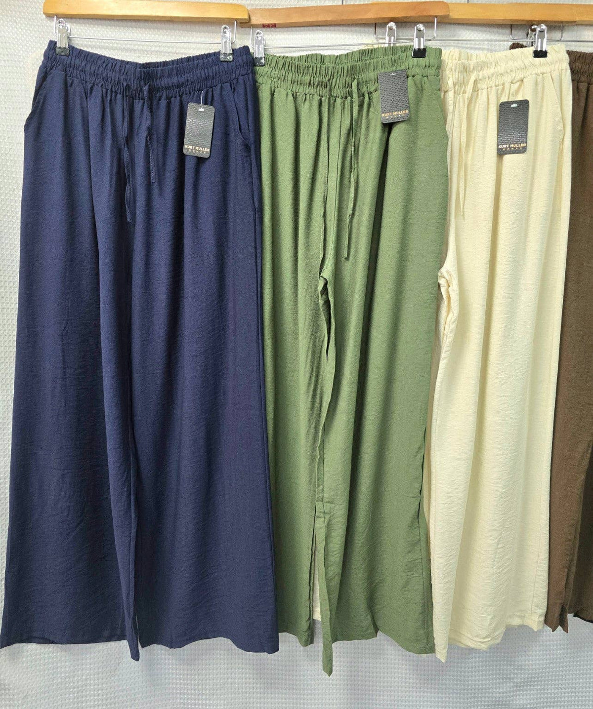Wide Leg Elasticated Stretch Trousers