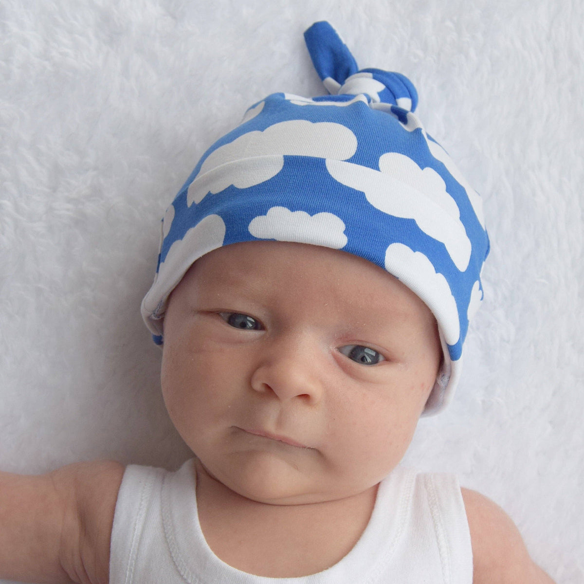 Unisex Baby Cotton Sleepsuit (Onesie) – Blue cloud Print