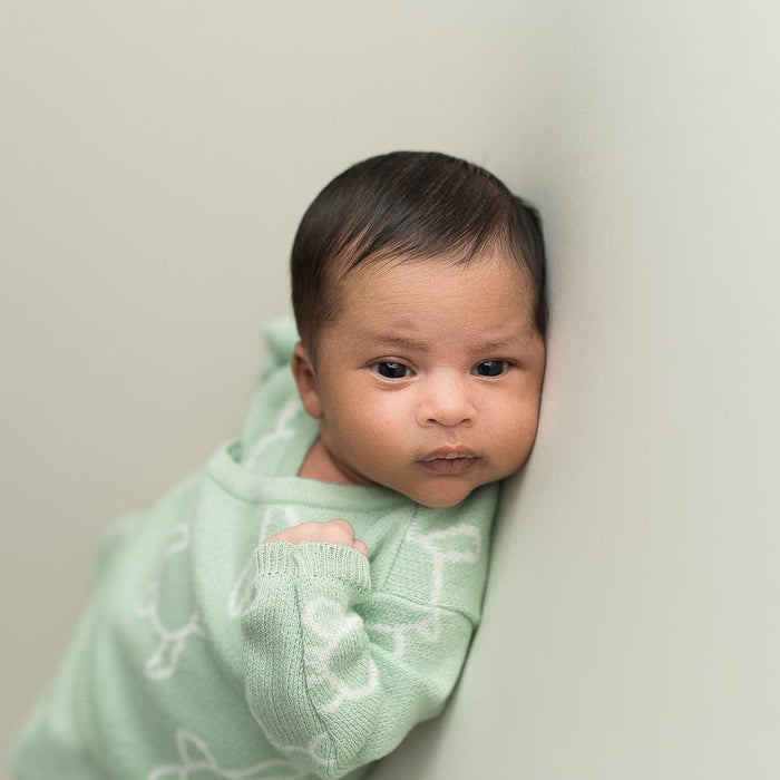 Newborn/ Home Coming Set - Mint with cream turtle design