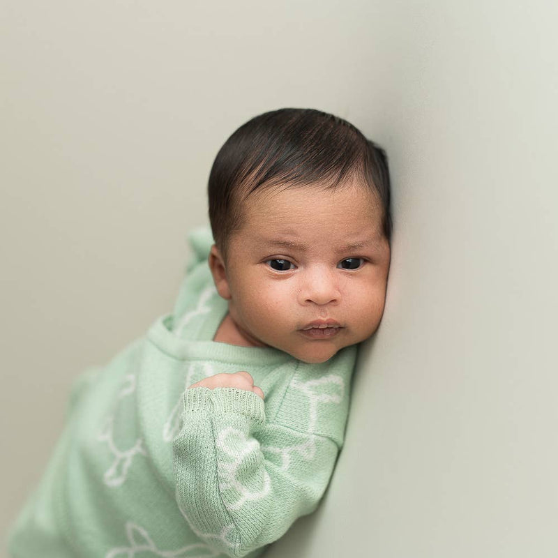 Newborn/ Home Coming Set - Mint with cream turtle design