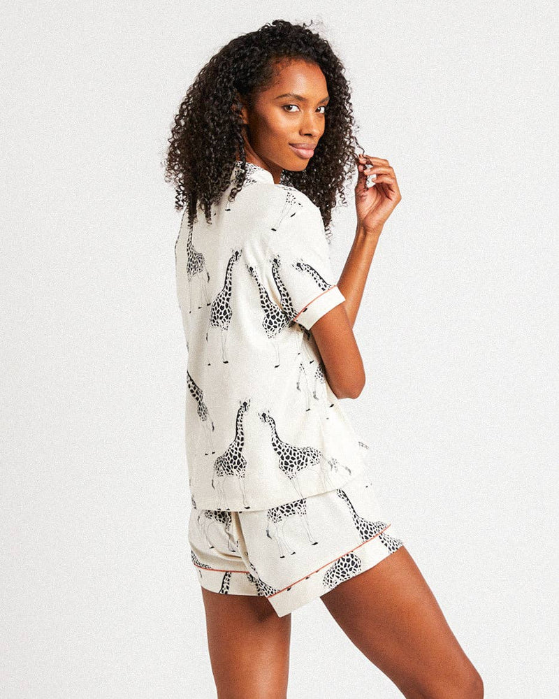 Chelsea Peers - Organic Cotton Giraffe Print Short PJ Set