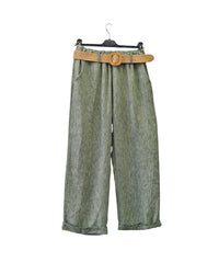 Italian One Size Light Weight Linen Trousers +Belt