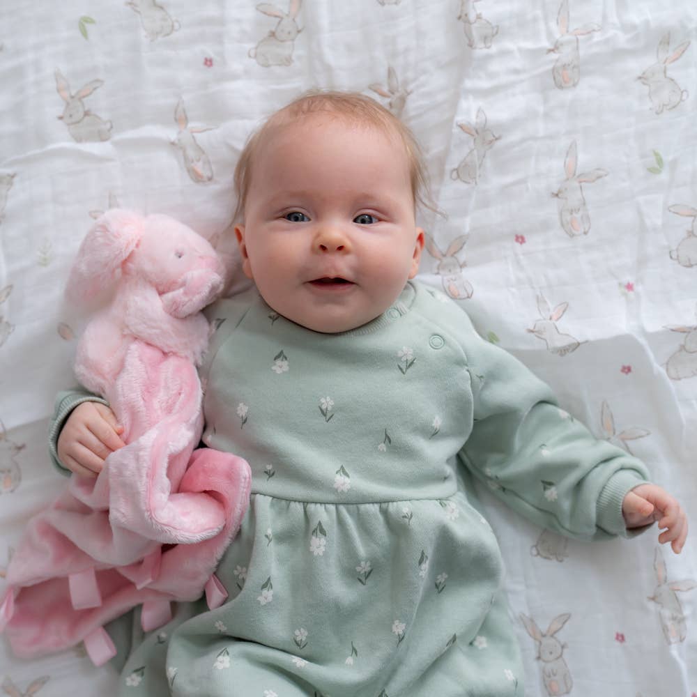 Pink Bunny Plush Comforter Blanket