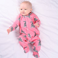 Unisex Baby Cotton Sleepsuit (Onesie) – Pink Zebra Print