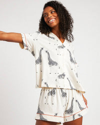 Chelsea Peers - Organic Cotton Giraffe Print Short PJ Set
