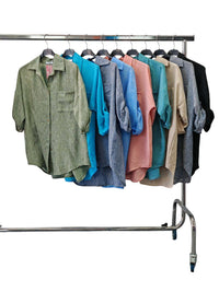 Italian One Size Full Button Linen Shirt Blouse with Pocket