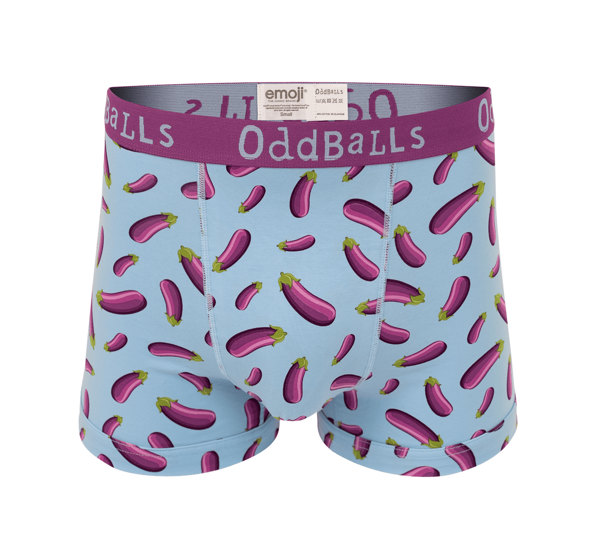 Aubergine - emoji®- Mens Cotton Boxer Shorts