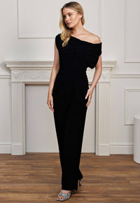 Multi Style Tie Back Jumpsuit in Black