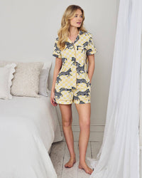 Zebra Checkerboard Print Short Pyjama Set