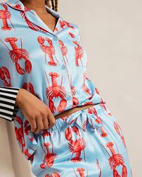 Chelsea Peers - Satin Lobster Print Long Pyjama Set