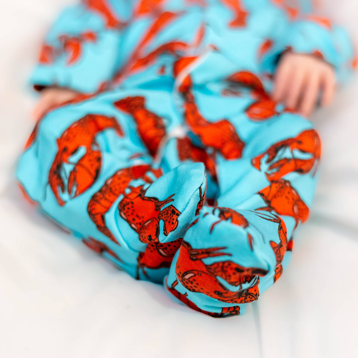 Unisex Baby Cotton Sleepsuit (Onesie) – Lobster Print
