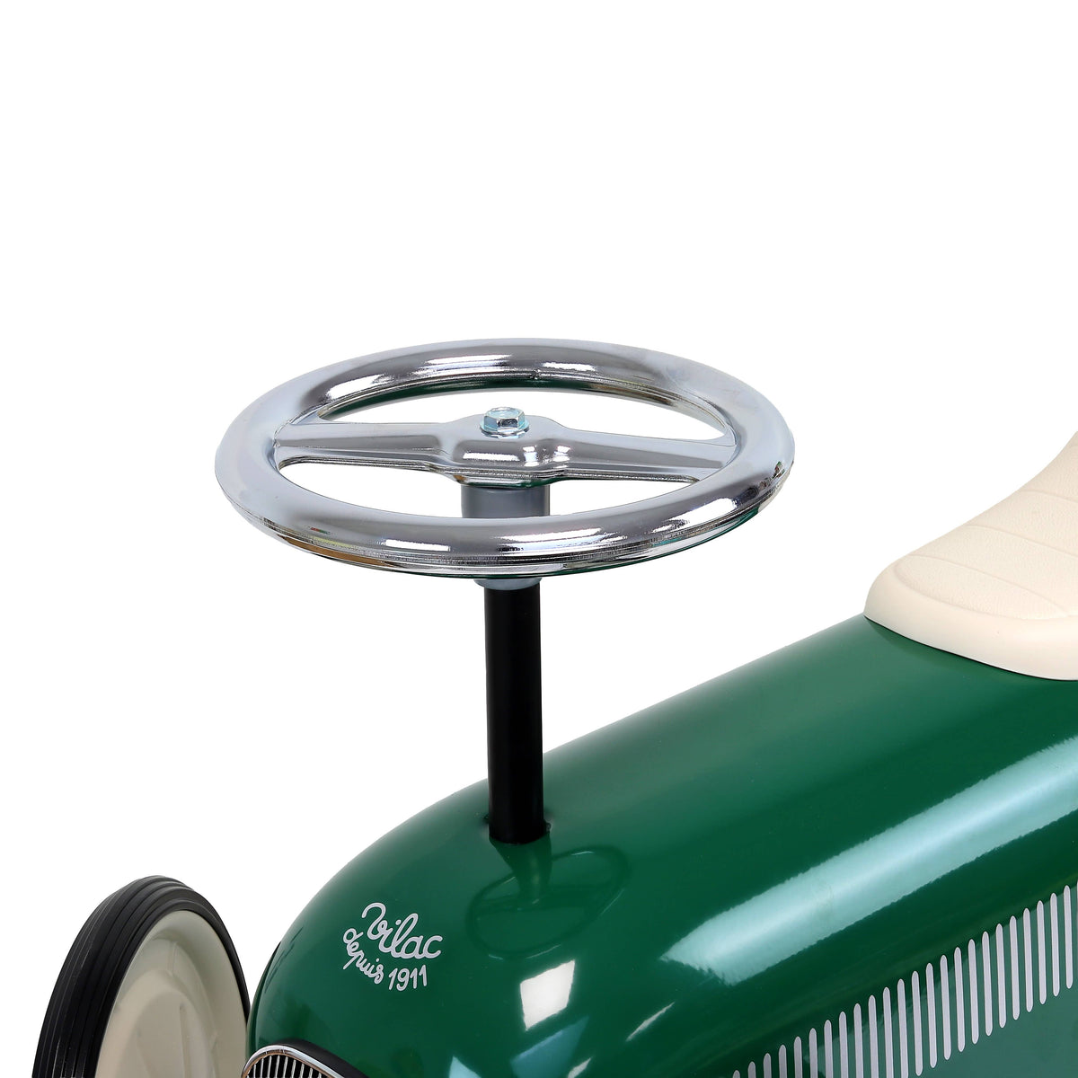 Vilal Metal British Racing Green Ride-On Car Vintage Style