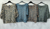 Cheetah Print Fine Mesh Knit Top