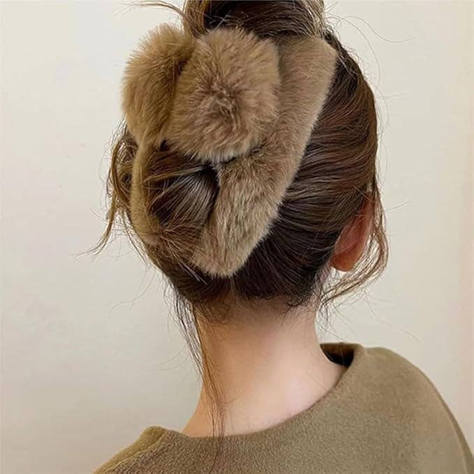Faux Fur Plush Hair Claw Clip