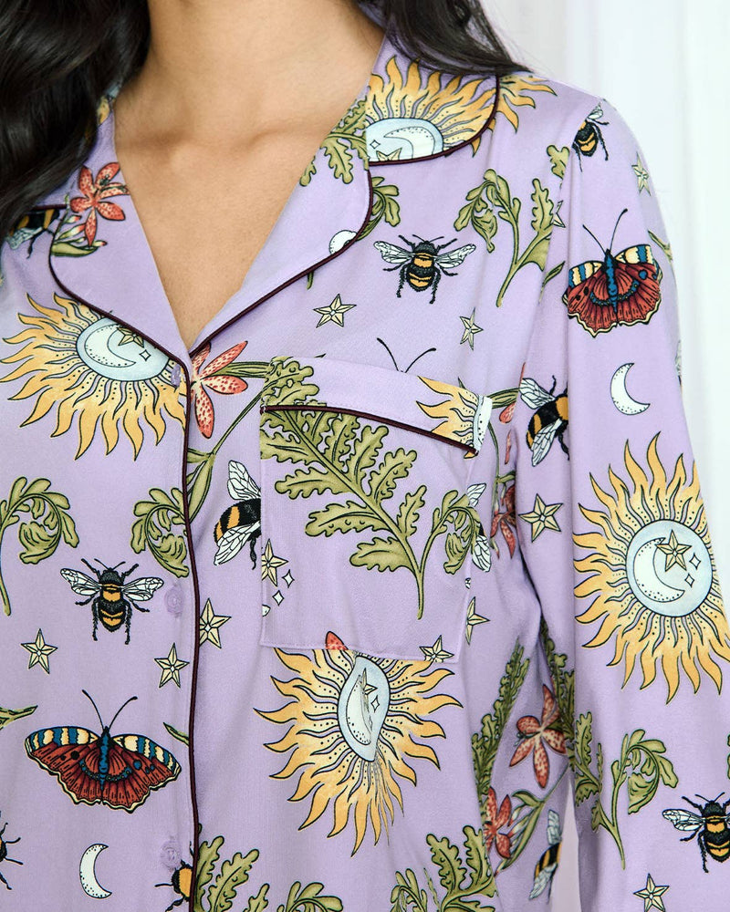 Chelsea Peers - Moonlit Forest Print Long Pyjama Set