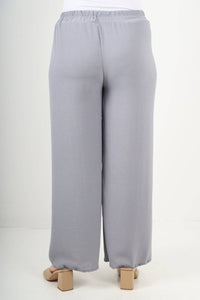 Italian Elastic Waistband Drawstring Wide Leg Trousers