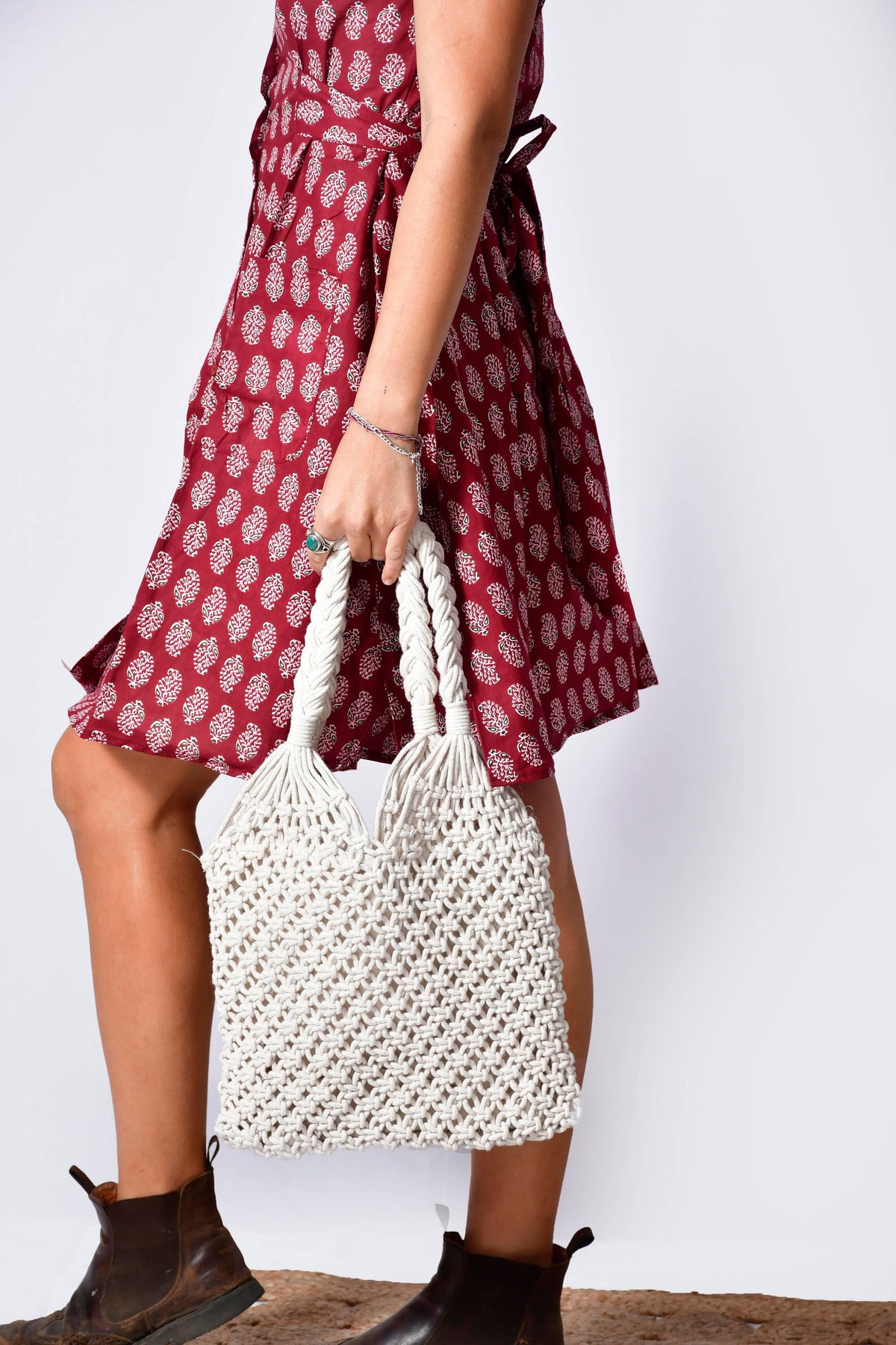 EcoChic Macrame Tote Bag_Bohemian Eco-friendly Handbag