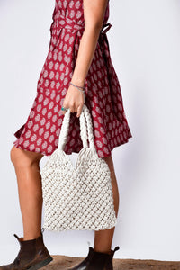 EcoChic Macrame Tote Bag_Bohemian Eco-friendly Handbag