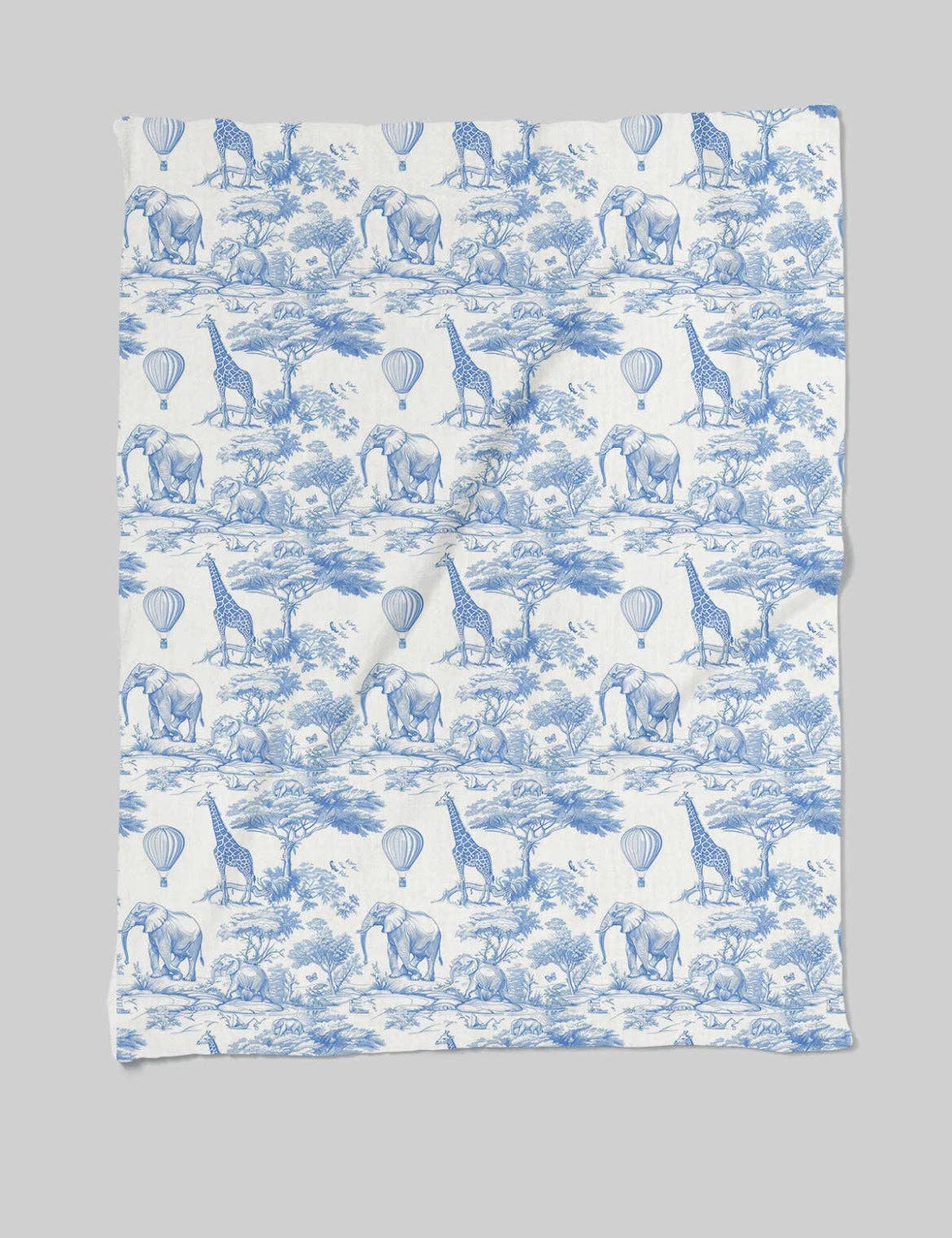 Toile de Jouy Safari Baby Boys Muslin Blanket