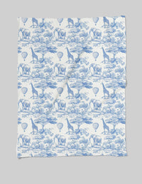 Toile de Jouy Safari Baby Boys Muslin Blanket