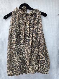 Animal Print Tie Back Tencel Tops