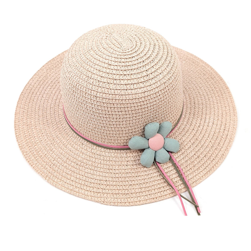 Black Ginger - Childrens Foldable Hat - Pink Flower (54cm)