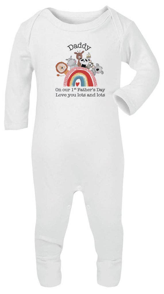 Daddy 1st Father's Day  Rainbow Animals